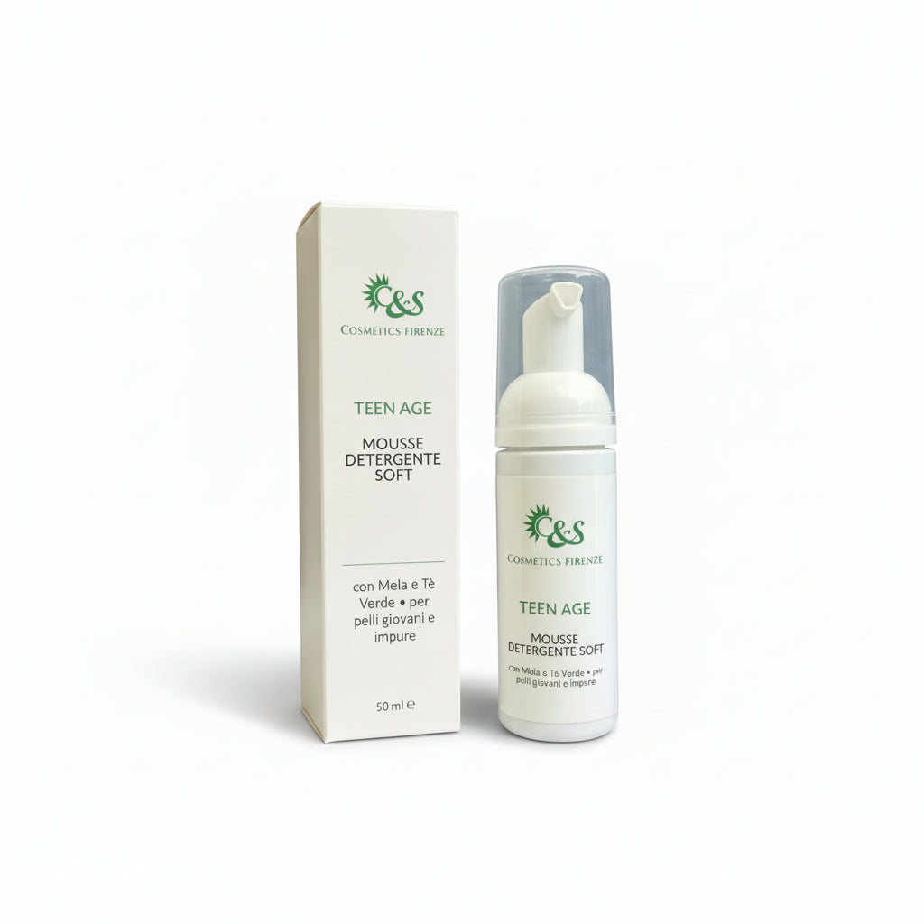 Teen Age Mousse Detergente Soft - Detergente Viso con Mela e Tè Verde