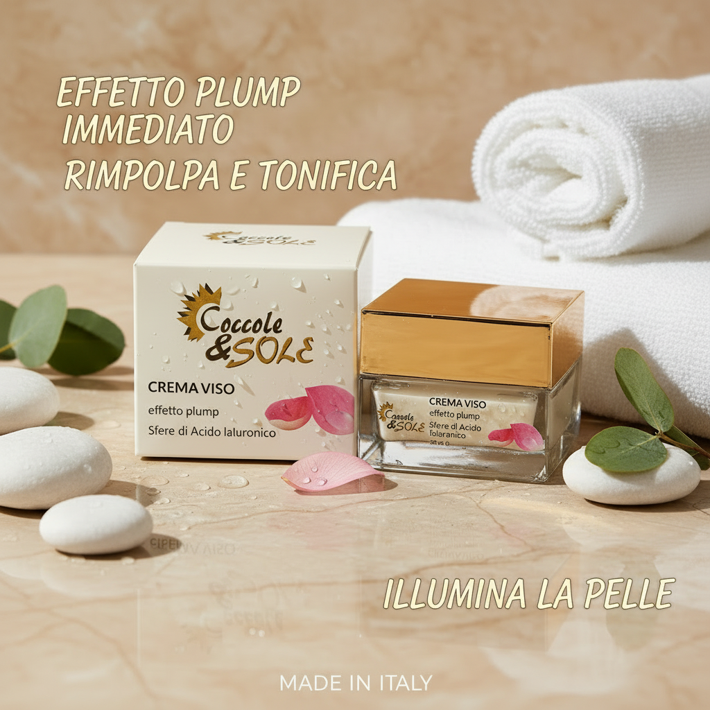 Crema viso effetto plump con sfere di acido ialuronico