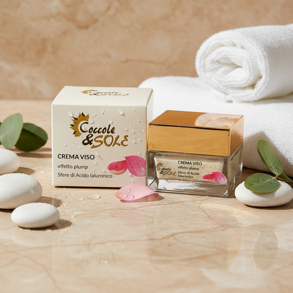 Crema viso effetto plump con sfere di acido ialuronico