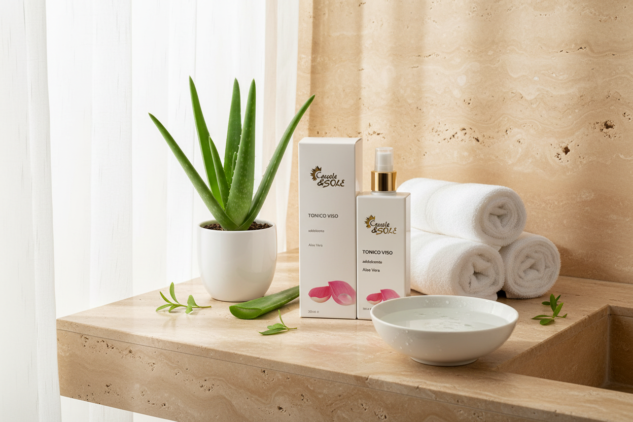 Tonico viso addolcente all'aloe vera