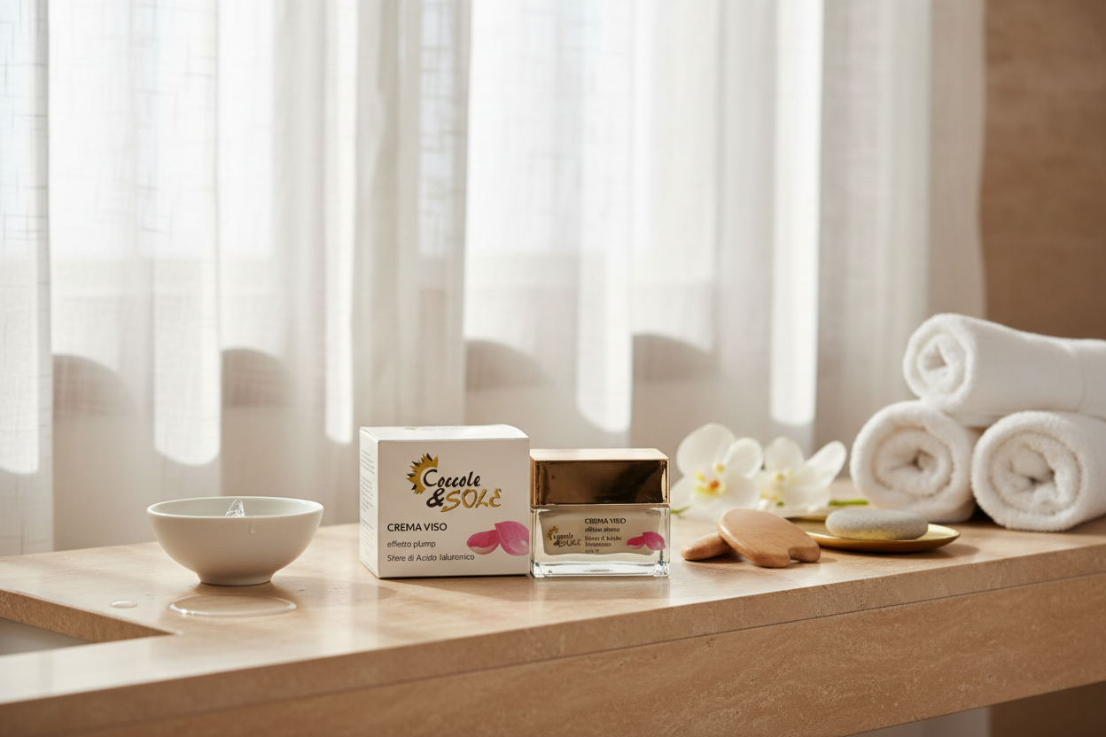 Crema viso effetto plump con sfere di acido ialuronico