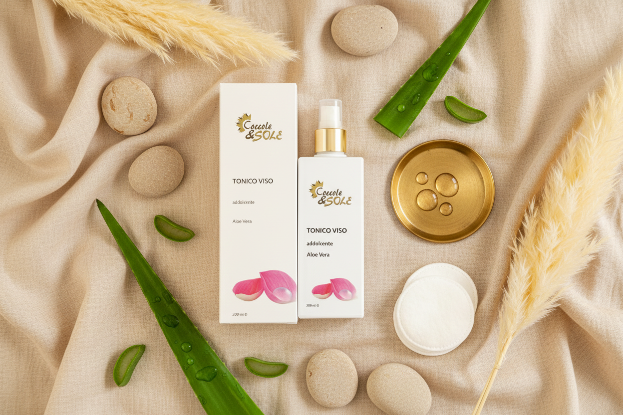 Tonico viso addolcente all'aloe vera
