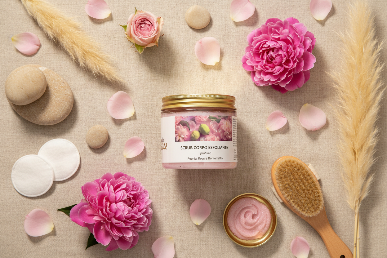 Scrub Corpo Peonia, rosa e bergamotto