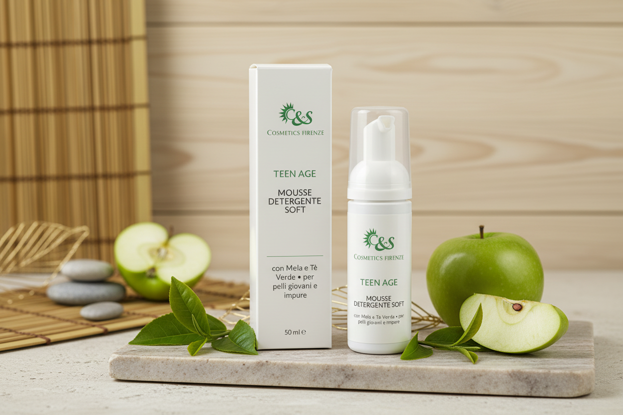 Teen Age Mousse Detergente Soft - Detergente Viso con Mela e Tè Verde